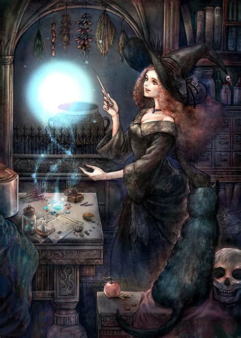 Romantic witch art